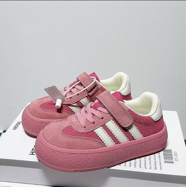 Leather children's moral training shoes 2025 autumn new casual girls board shoes student boys sports shoes casual shoes