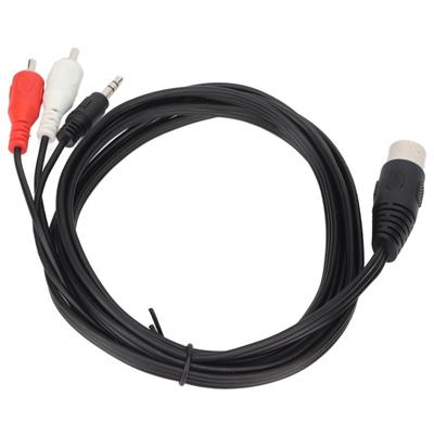 Male To Male DIN 8Pin To 3.5mm + 2RCA Cable 5.9ft Audio Connection Cable  Subwoofer Speaker