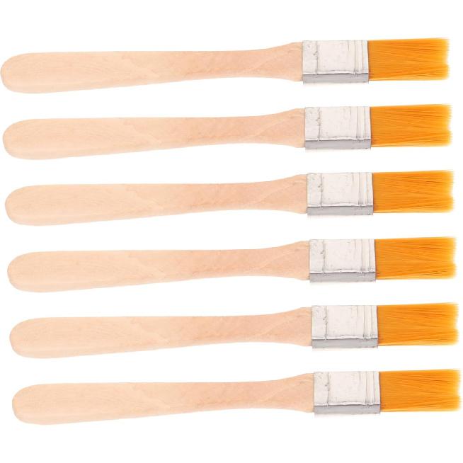 6Pcs Nylon Bristle Paint Brushes with Handle Portable Reusable Paint Brushes for Wall Crafts and Detail Work