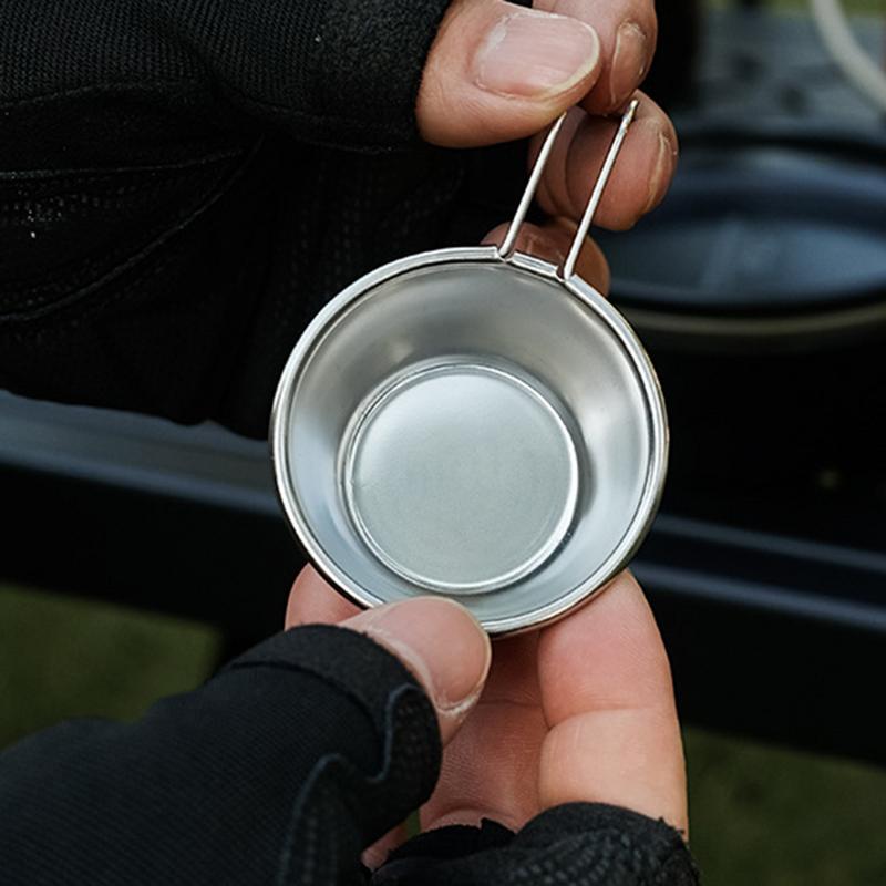 Metal Cups 50ml Mini Wine Glass Set 4x Small Portable Mugs Equipment For Mountaineering Backpacking Tea BBQ Outdoors Kitchen