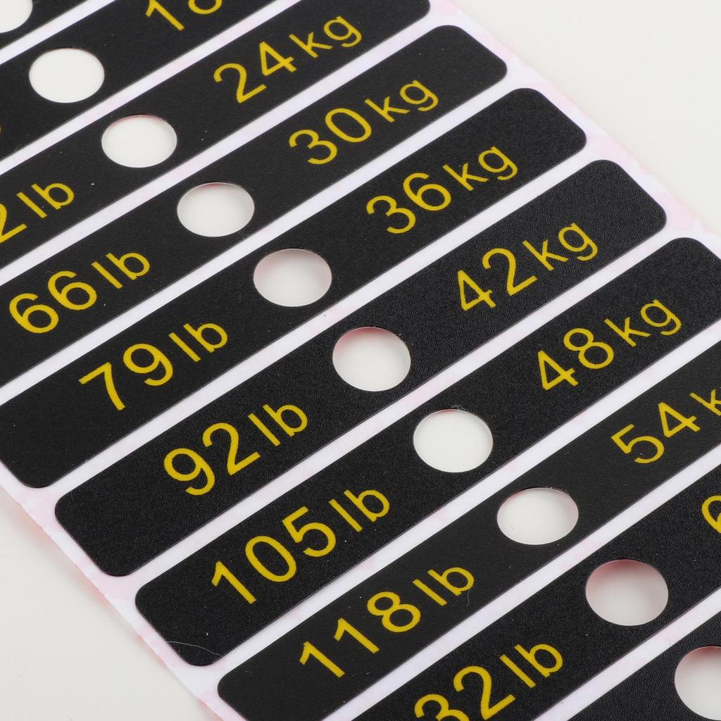Weight Stack Labels Number Stickers 6-90kg for Identification Decals Tags