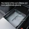 Central Control Storage Box for Tesla Model 3 Highland/Model Y Juniper Transparent Armbox Storage Box Silicone Pad Accessories
