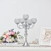 European Retro 5-Head Candlestick Centerpiece - Luxury Candlelight Dinner Decoration for Wedding and Home.