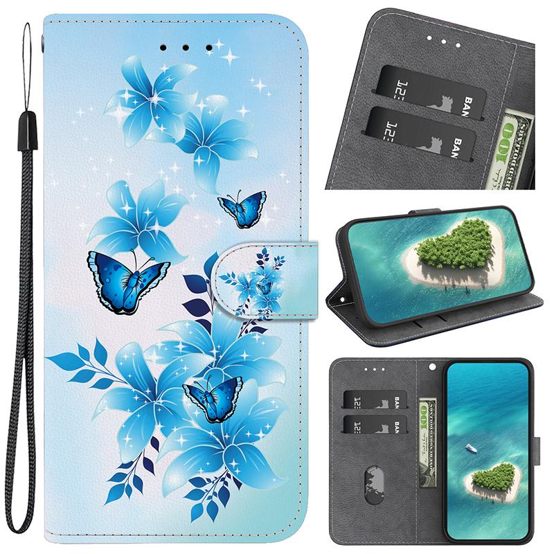 Stand Flip Wallet Case for Xiaomi Poco X6 X3 PRO X7 X6 5G X5 X4 PRO 5G X4 GT X3 NFC X3 GT Flip Painted Pattern Wallet Case