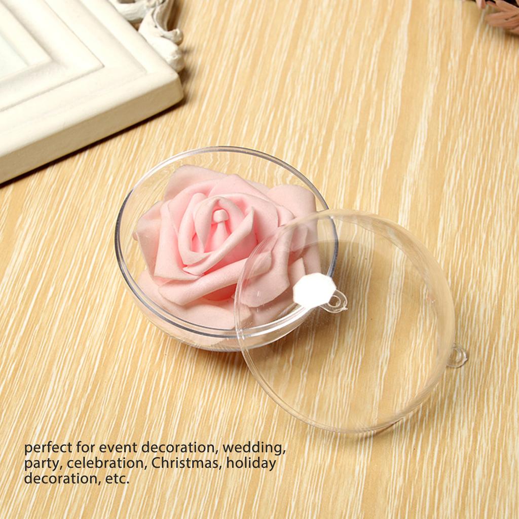 Clear Baubles 3.9in Diameter High Transparency Safe Plastic Hanging Hole Christmas Fillable Balls For DIY Decoration