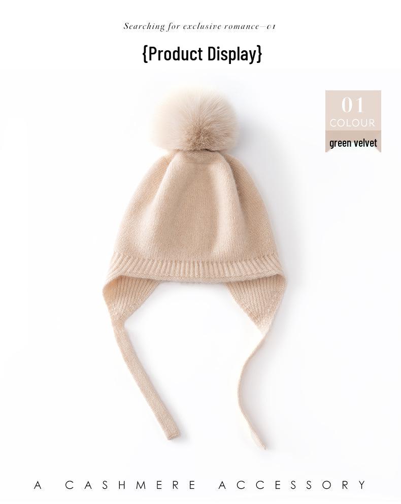 Children's Cashmere Knit Hat for Autumn & Winter - Warm, Ear Protection, Fashionable, Versatile, Turban Style for Boys and Girls