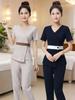 Women's Summer Beauty Salon Uniform: Receptionist, Hairdresser, Nail Technician, Dentist, Massage, and Spa Set