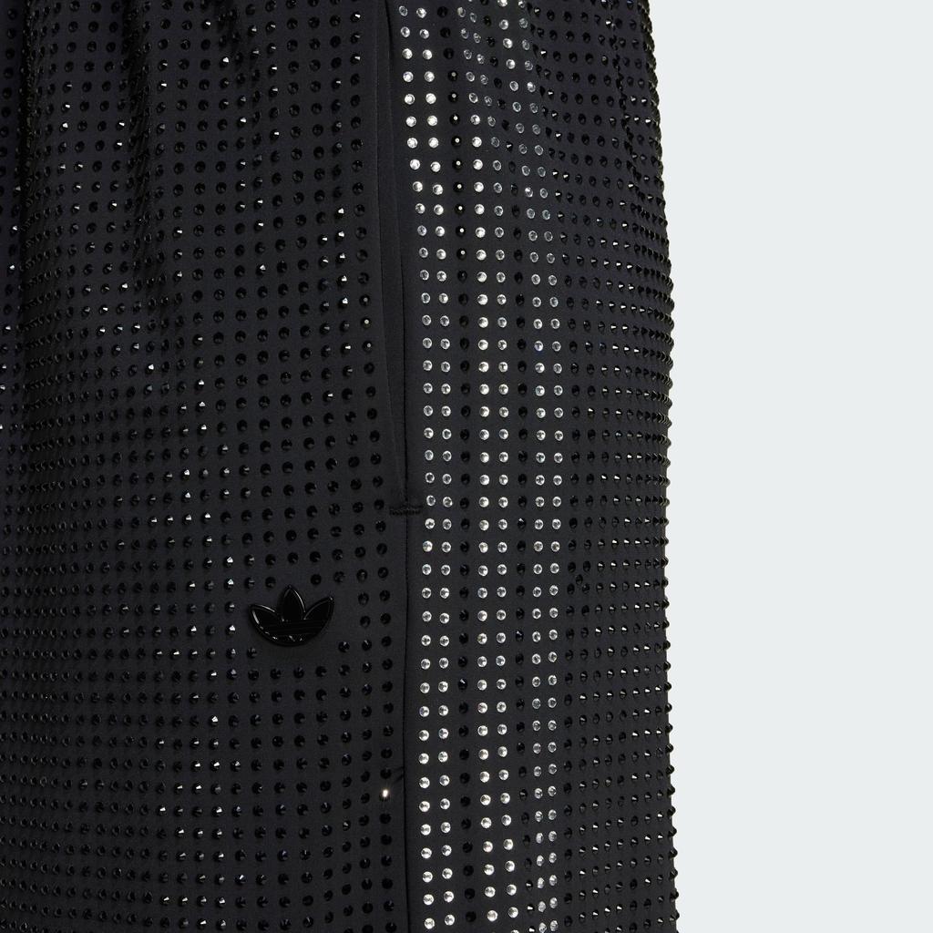 Adidas Originals Atlanta Rhinestone Print Logo Three Stripes Fashion Knit Sports Pants Women Pants Black IW3106