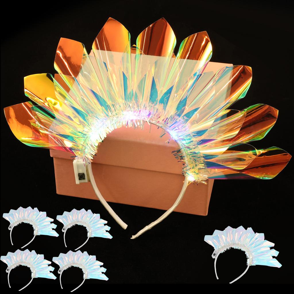 Leuchtendes Kronen-Stirnband 3 Einstellbare Modi Leuchtendes Stirnband Geburtstagsparty Krone Haaraccessoires für Frauen