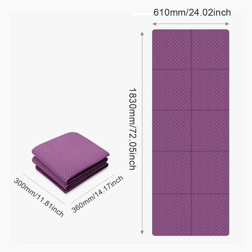 Foldable Yoga Mat Folding Fitness Exercise Mat Double Sided TPE Pilates Mat Non-slip for Yoga Pilates & Floor Workouts