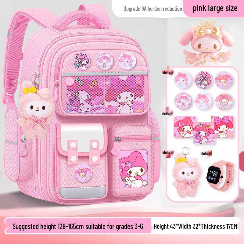 Large Capacity Cute Melody Schoolbag for Primary Students, Girls & Boys, Grades 1-6