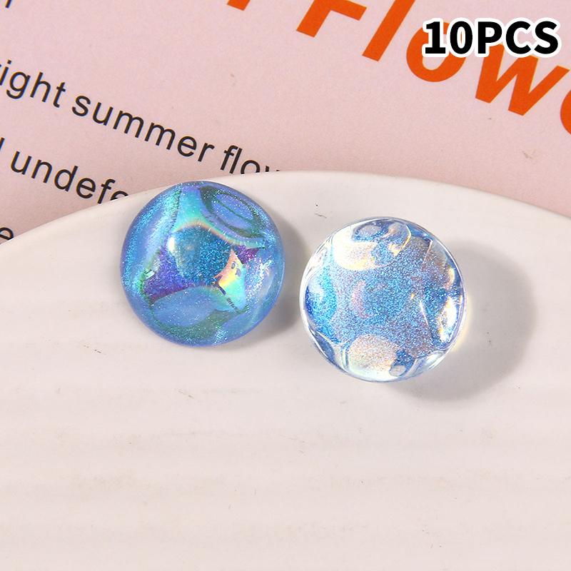 10pcs Glitter Geometry Rounds Cabochon Beads for Crafts DIY Resin Art Flatback Jewelry Making Embellishments