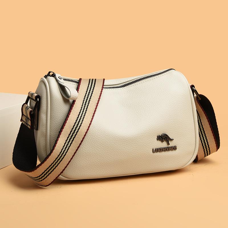 Neue Mode Damenhandtasche Damen Ein-Schulter Umhängetasche Sommer Mittelalterliche und Ältere Mütter Weiche Leder Quadratische Tasche