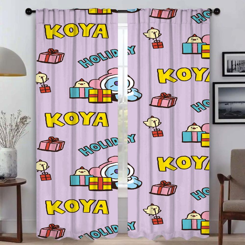 Modern Living Room Curtains for Camera L-LINE Blackout Curtain Kitchen Curtains 2 Pieces Partition Shades Halloween Decoration
