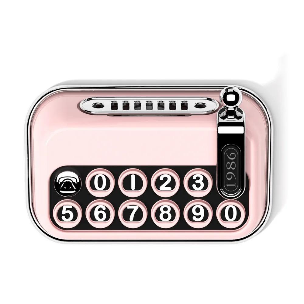 Car Interior Accessories Retro Typewriter Temporary Parking Card Auto License Stop Sign Telephone Number Plate Hidden