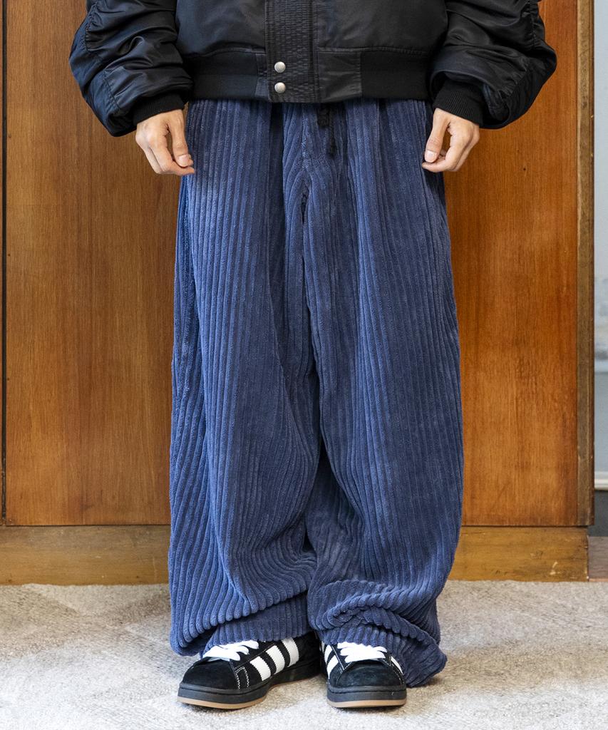 Gluck Gp152 Big Corduroy Easy Pants (Navy)