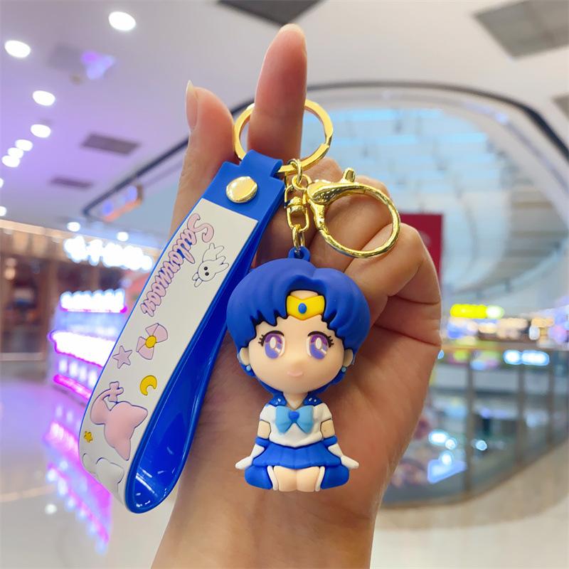 New Cute Sailor Moon Keychain Cartoon Epoxy Doll Bag Pendant Key Ring Small Gift