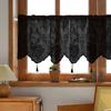 Polyester Lace Window Curtain Elegant Tasseled Lace Weaving Designing Curtains to Any Space Decoration Short Drape