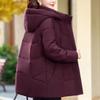 Plus Size XL-6XL Middle Age Women's Down Coats Winter Vintage Parkas Hooded Elegant Loose Thick Warm Down Jackets Woman Outerwears