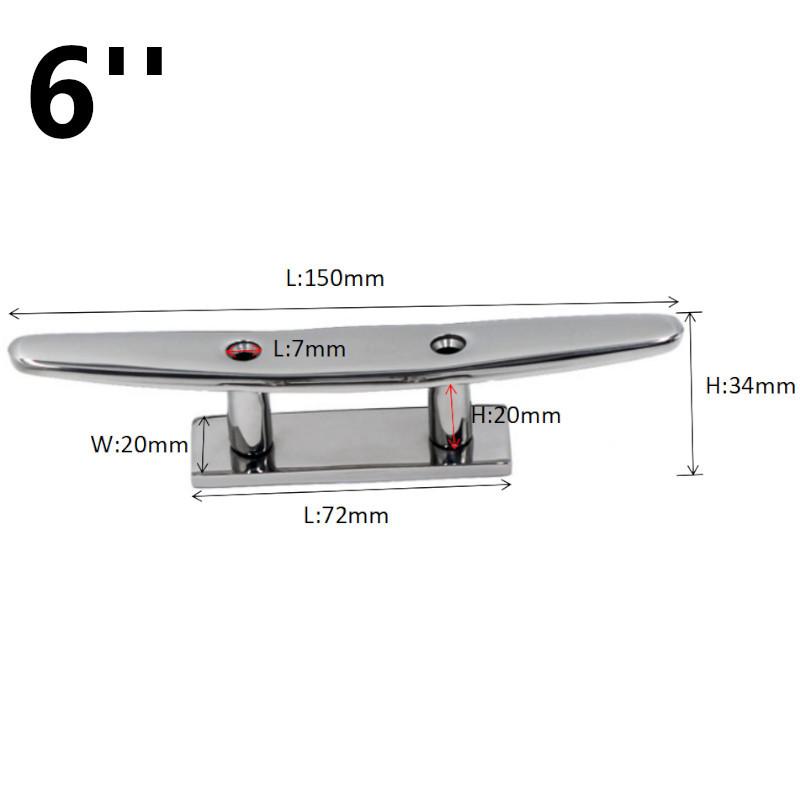 Marine Grade Stainless Steel 316 Low Flat Cleat Boat Cleats 4 Inch 5 Inch 6 Inch 8Inch Mooring Dock Cleat Boat Accessories