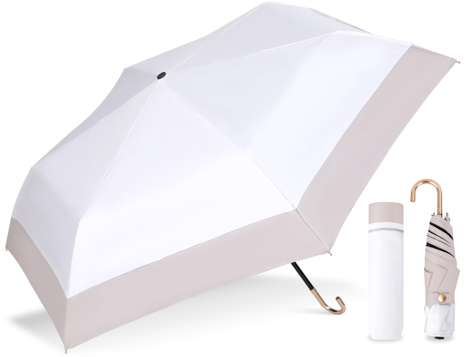 

Parasol Bicolor Folding Lightweight Beige x Women s (Latte White)