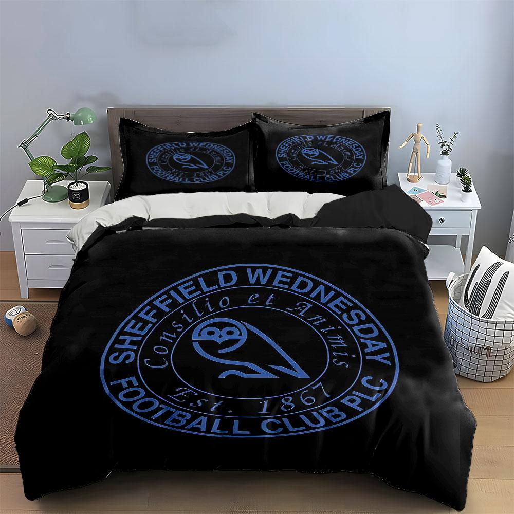 """Set Lenzuola Sheffield Wednesday" Set Copripiumino Copripiumino Federe"""  (1 * Copripiumino 2 * Federe, senza piumino)