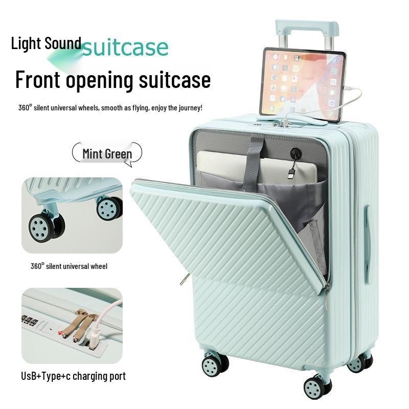 

24-дюймовый бесшумный чемодан на универсальных колесах с передним открыванием и кодовым замком 20 inch