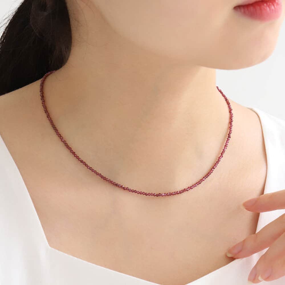 14K Garnet Natural Stone Necklace