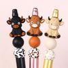 20pcs Cow Theme Silicone Beads Craft Beading Project For Kids Jewelry Friendship Bracelets Making Accessories