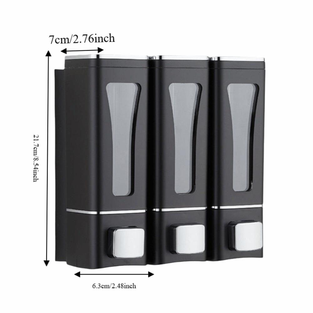 Large Capacity Wall-Mount Soap Dispenser 3 Head Multi Chamber Multi-Head Soap Dispenser Drip Type Refillable