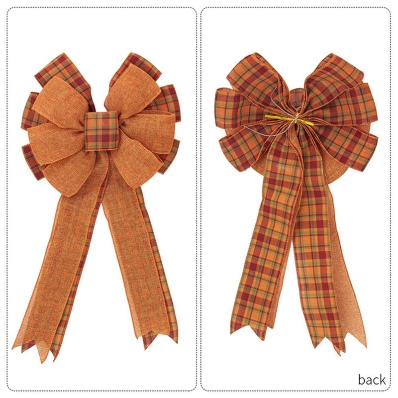 Decorative Bowknot Thanksgiving Door Wall Window Decoration Supplies Handmade Butterfly Knot Harvest Season Accessories