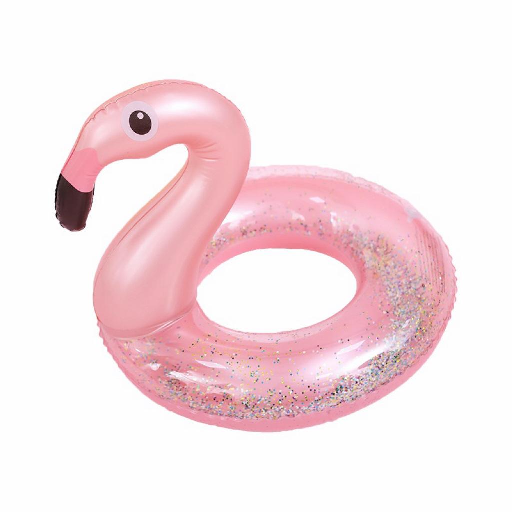 Colored Flamingo Children S Seat Thickened Infant Sitting Ring Swan Swimming Ring Inflatable Underarm Swimming Ring 70#sequin flamingo swimming circle