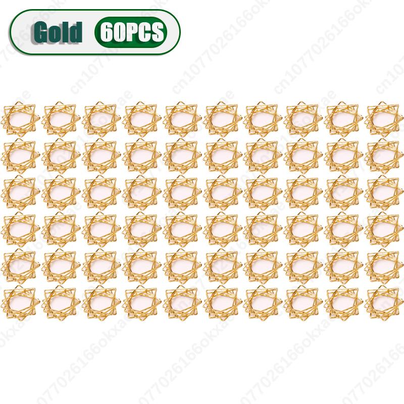 1-120PCS New Christmas Star Napkin Rings  Polygonal Napkin Rings  Pentagram Napkin Clasp Wedding Party Decoration Napkin Rings