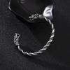 Viking Dragon Head Open Cuff Bracelet For Men Retro Norse Style Jewelry