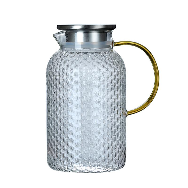 

Стеклянный кувшин для холодной воды с рисунком рисового зерна из высокоборосиликатного стекла, летний кувшин для сока, большой емкости, набор кувшинов для холодной воды 1500ml