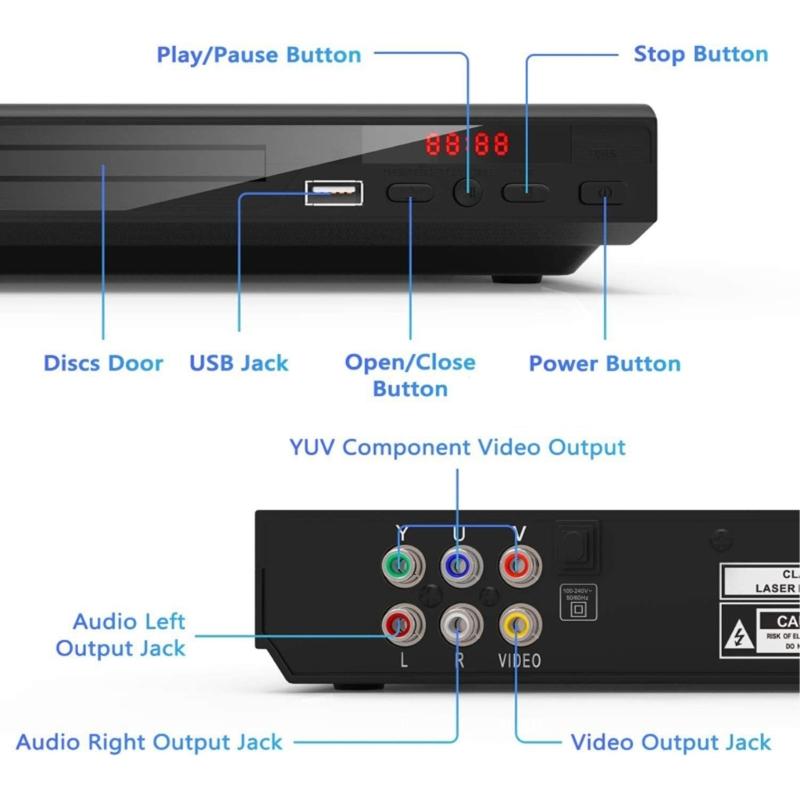 Disc Player 1080P Home Disc Player Vollständige Multimedia Digitale Unterstützung VCD Heimkino Unterhaltungszubehör