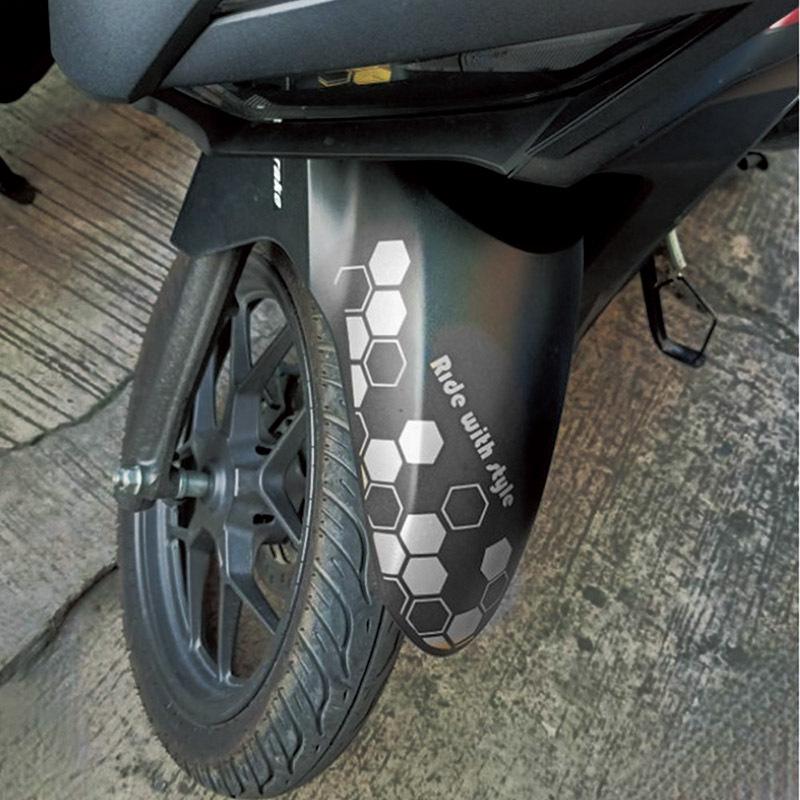 Motorbike Fender Stickers Hexagonal Reflective Stickers Reflective Body Stickers Honeycomb Shaped Pull-On Body Decals