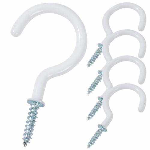 TKY Screw-in Wall Hooks, for Small Items, Wall Mounting, Hanging, Ceiling Storage, Fixing Hardware, Set of 20, White