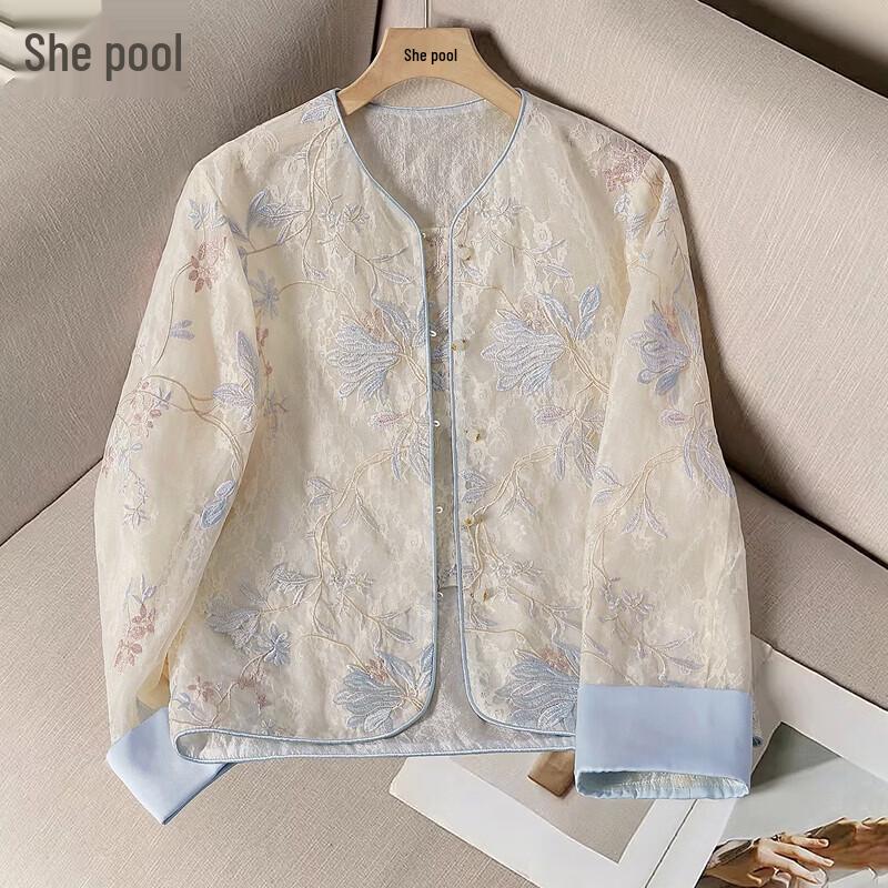 Shechi Women s New Chinese Style Embroidered Short Jacket XL