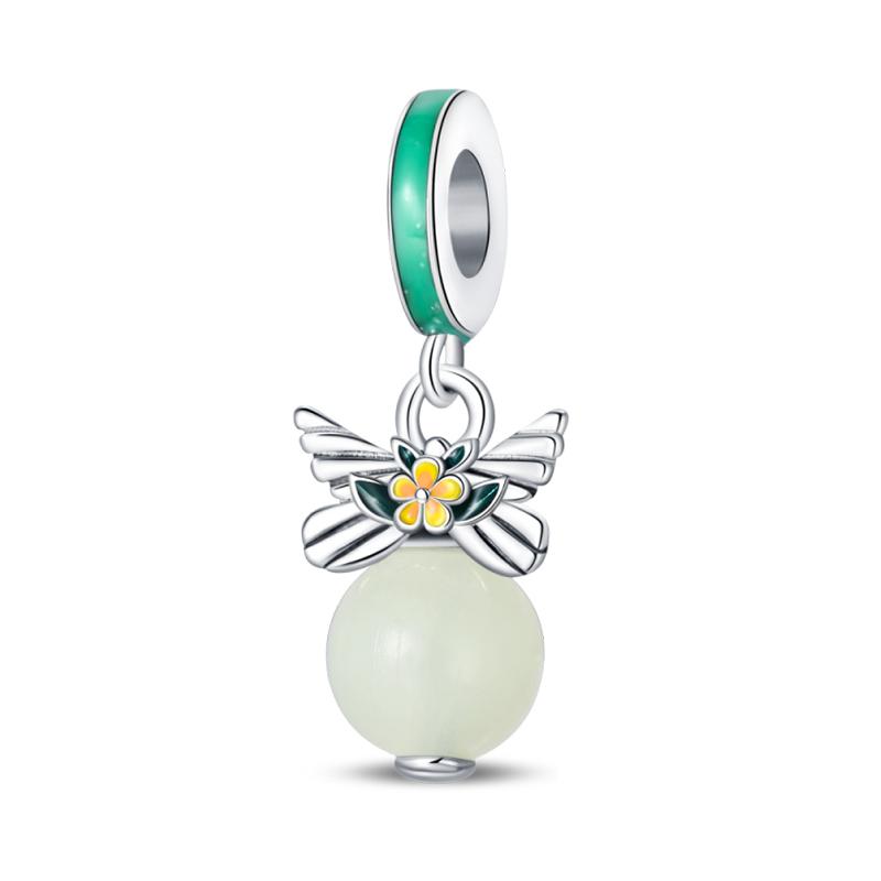 New 925 Silver Lucky Four Leaf Clover Donut Lotus Charms Flat Beads Fit 3mm 925 Bracelets DIY Friendship Jewelry