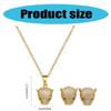Multipurpose Leopard Head Necklace and Earring Set Craft from Sturdy Steel Materials Stylish Outfits for Trendy Women