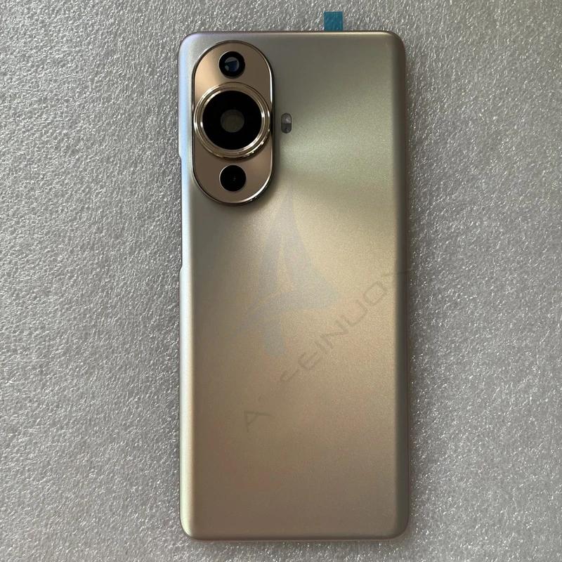 For Nova 11 Pro New Tempered Glass Back Cover For HW Nova 11 Pro Spare Parts Back Battery Cover + Camera Frame