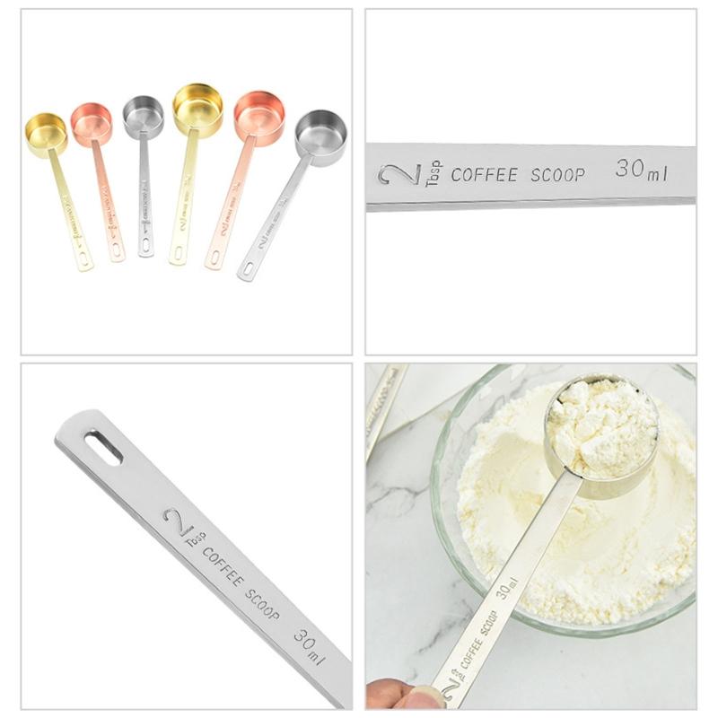 Cucchiaio dosatore in acciaio inossidabile da 15 ml/30 ml, cucchiaio da tavola con manico lungo per caffè, latte in polvere, frutta in polvere