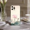 E-Emerald W-White Lotus Phone Case For iPhone 17,16,15,14,13,12,11 Plus,Pro Max,XS,Soft Silicone Black Cover