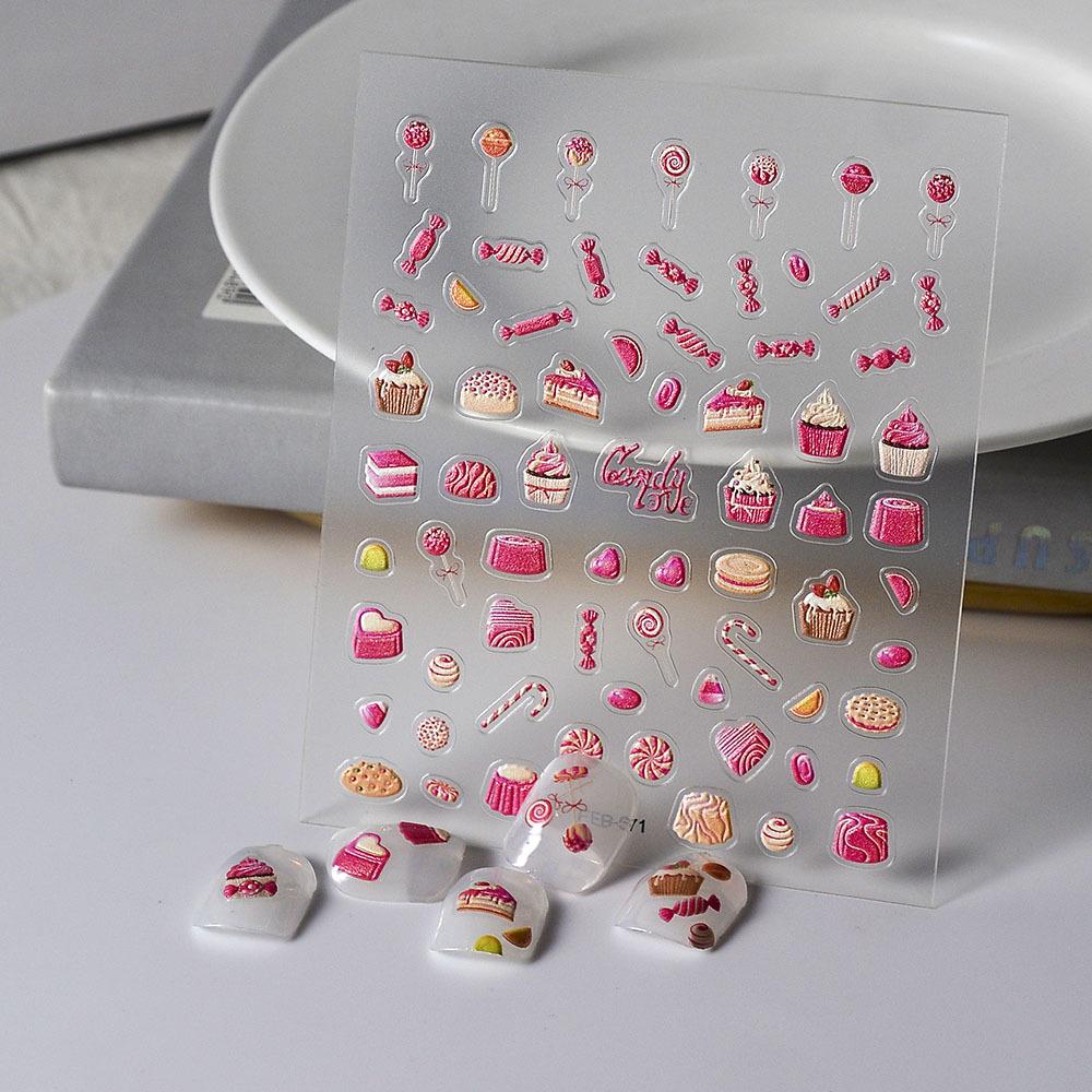 

Dessert & Lollipop DIY Nail Stickers for Makeup Decoration