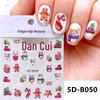 In-Style Christmas Embossed Nail Stickers - Snowman, Bear, Snowflake & Penguin Winter DIY Decorations
