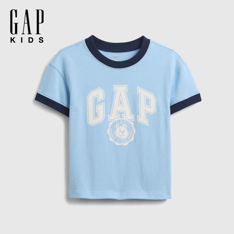 GAP Boy Toddler Summer Logo Print Short Sleeve T-shirt 120/56 синий