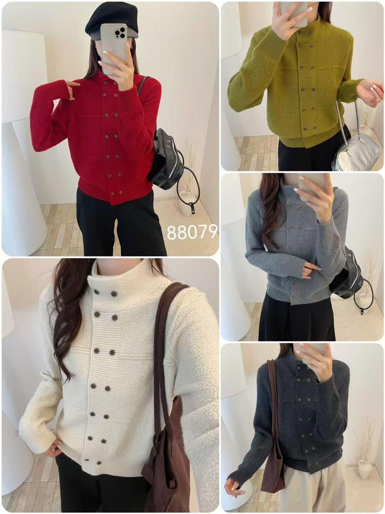Women's Winter Japanese Style Loose Double-Breasted Knit Cardigan