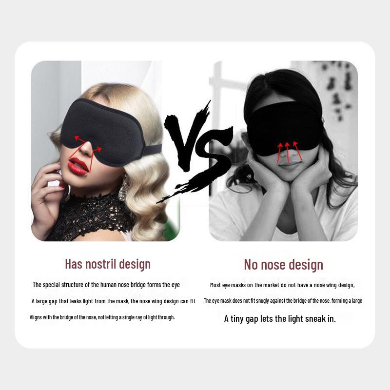 3D Light Blocking Eye Mask - Ice Silk, Pressure-Free for Office, Nap, Travel, Men & Women