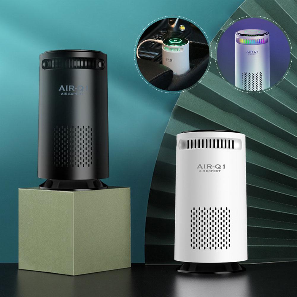 Přenosný čistička vzduchu pro domácnost auto záporné ionty čistička vzduchu pro kouř pyl USB tichý osvěžovač pro ložnici kancelář obývací pokoj